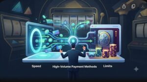 Современная иллюстрация платежных систем с высокими лимитами для VIP-игроков казино Triple Eight Payday
